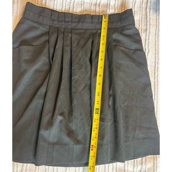Gap Black Pleated Skirt with Ribbon Accent Size 2 Stretch Lined Pockets Zipper - Picture 7 of 8